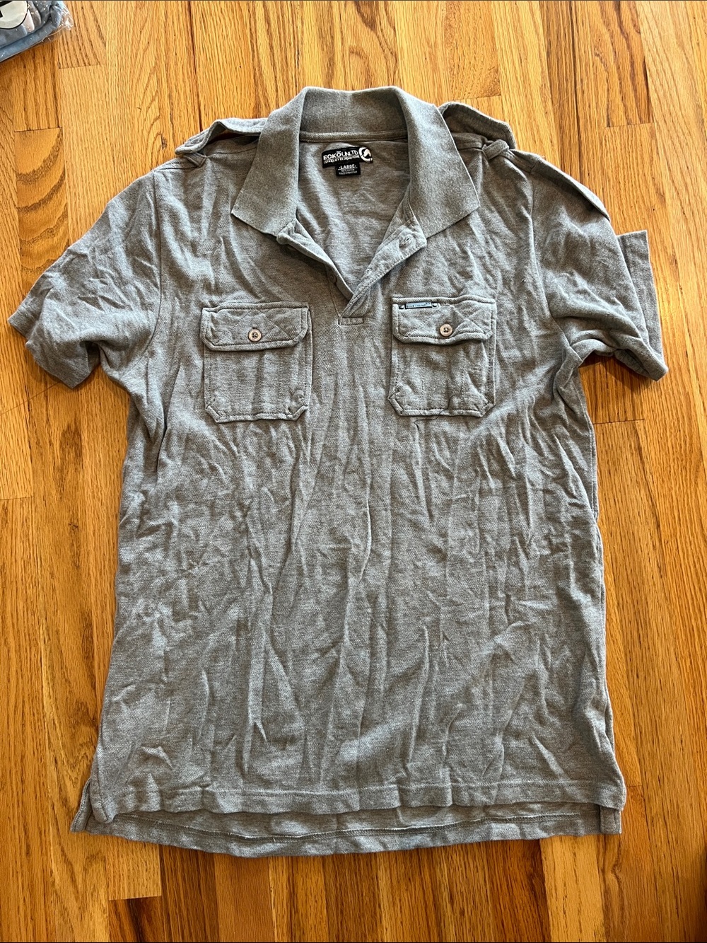 Ecko Unlimited Gray Short Sleeve Polo with Chest Pockets